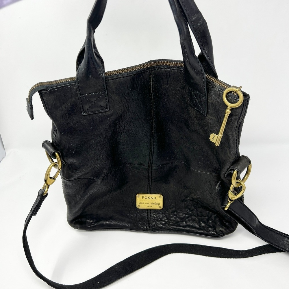 Vintage Fossil Explorer Handbag‎ Soft Leather Foldover Crossbody Messenger HTF